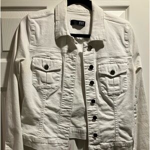 KUT white stretchy denim jacket
